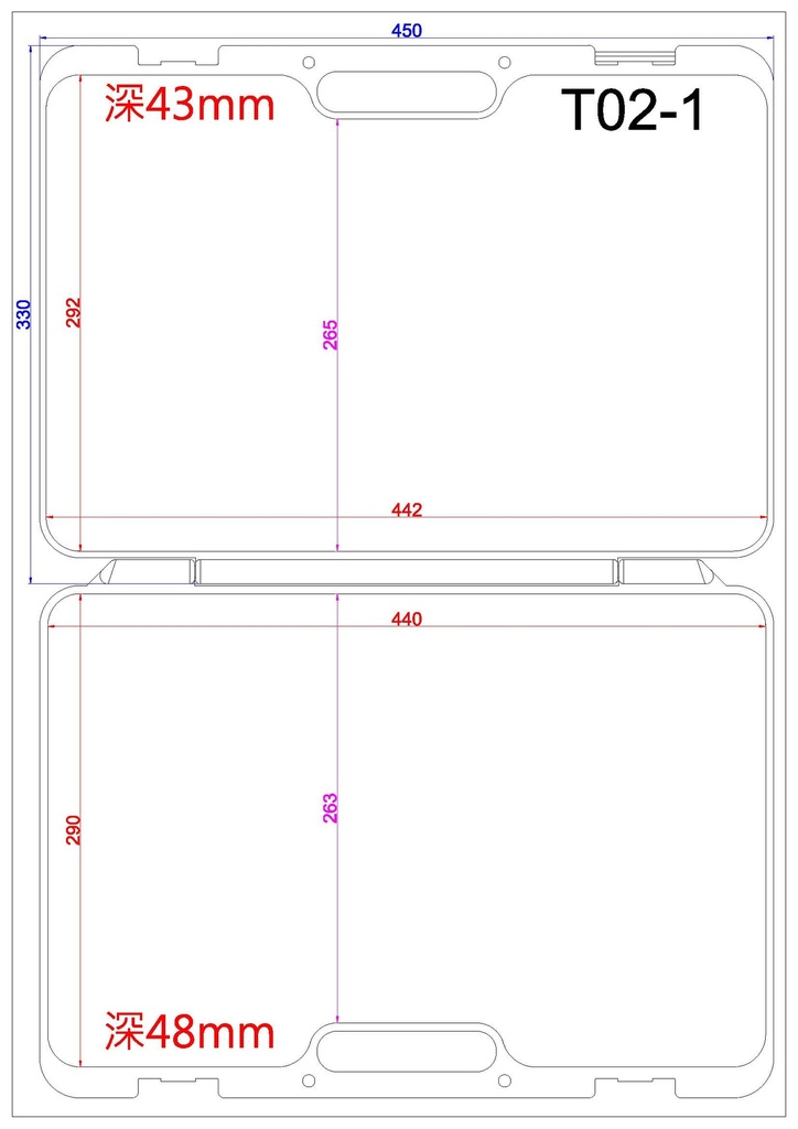 中空吹氣成型 手工具盒 T02-101